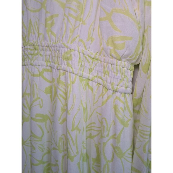 Torrid Mini Gauze Floral Yellow Skater Dress Long Sleeves Fit Flare Size 3 NWT - Picture 4 of 12